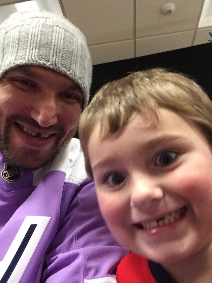 Ludwigsonp's tweet photo. Matching smiles.👯‍♂️😂💜 #ALLCAPS #capsfightcancer @WashingtonCapit @ovi8 https://t.co/1ftAsoW9sF