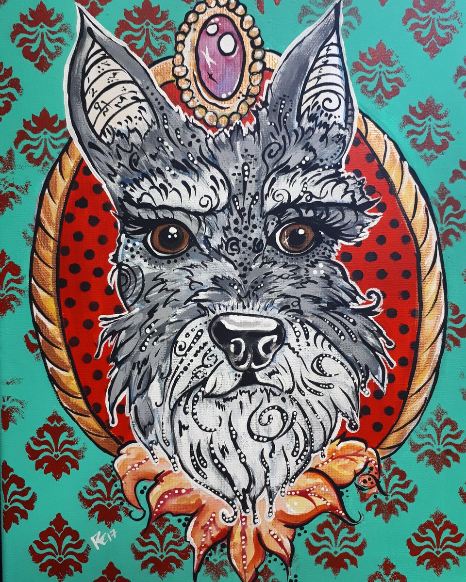 ZombieRee's tweet image. First completed Christmas commission/present. Only seven more to go😥 #freelanceartist #petportraits