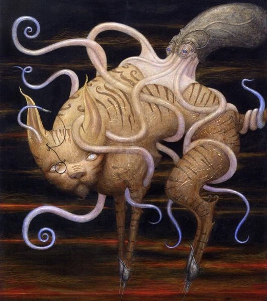 "UFC" by <a href="/billcarman/">Bill Carman</a>, acrylic on panel, 10 x 8", will be on view this December as part of our Small Works exhibition - opening December 7th