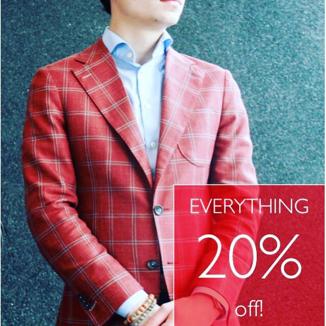 Don’t miss it!  20% off EVERYTHING until midnight tonight!  385.251.1010
bespoke-clothing.com
