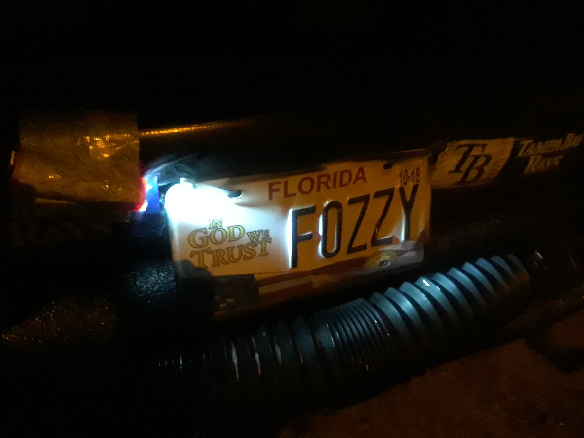 BeachMetalDicks's tweet photo. I got a #FOZZY #bubbarub License plate light warning last night from #LargosFinest #Fixed #NotTonightOfficer #ThanksForWhatYouDo #bubbaarmy https://t.co/kHwbd79FFo