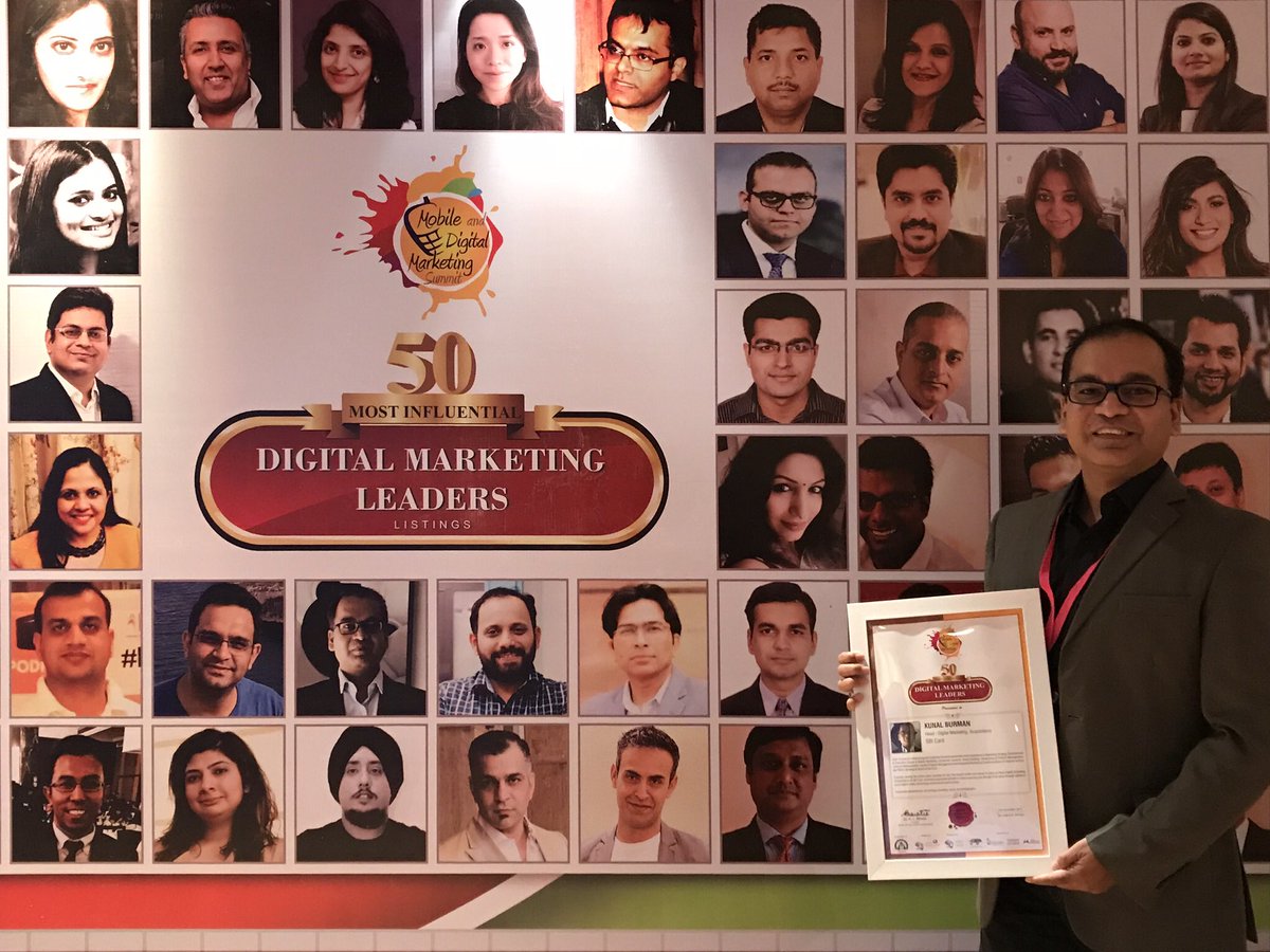 Kunalburman's tweet photo. Feels great to receive Industry recognition 🙂 Encouraging for sure! Thank you!!! 
#50mostinfluential #WorldMarketingCongress #DigitalMarketing https://t.co/2IN91DA4Au