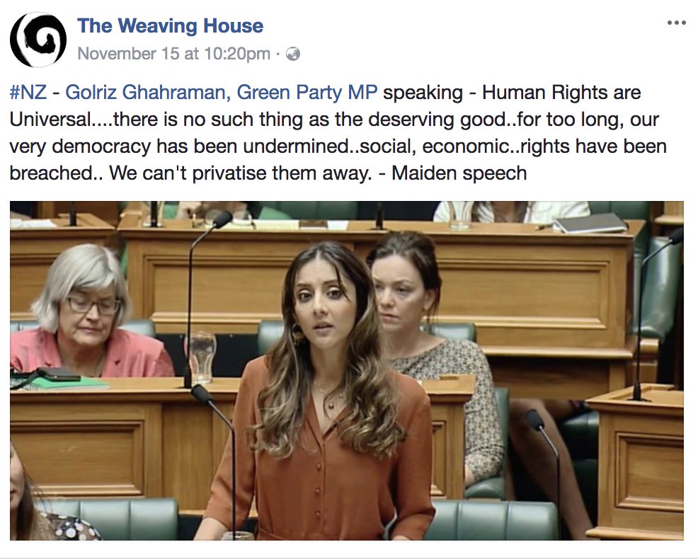 #NZ Know the #truth -  <a href="/golrizghahraman/">Golriz Ghahraman</a> did note in her maiden speech that human rights are for everyone - She did not omit anything - Don't we understand that #HumanRights are not allocated to a select few. What is this all about &amp; where is it going?