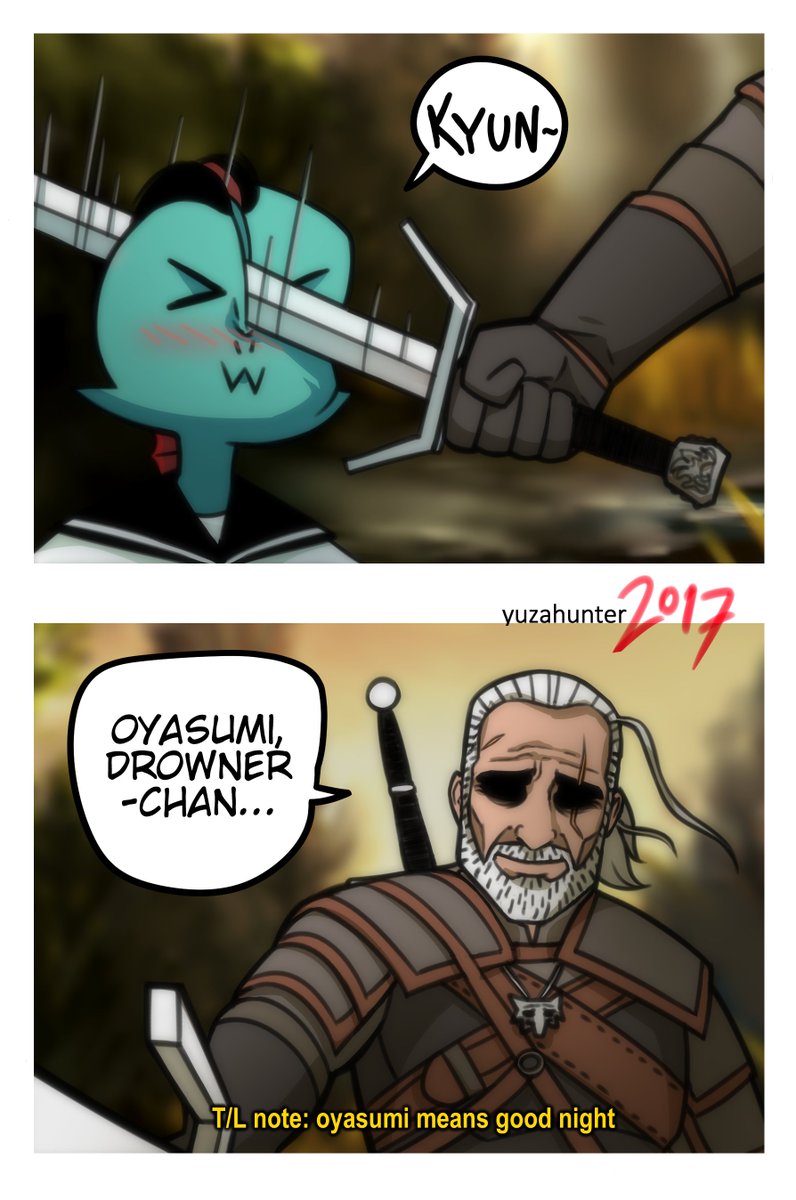 YuzaHunter's tweet photo. Drowner-chan, or The Witcher... the 90s anime.

I could make something more serious Witcher-related since I love the franchise, but here you go. 👀 https://t.co/KbXAKeSekW
