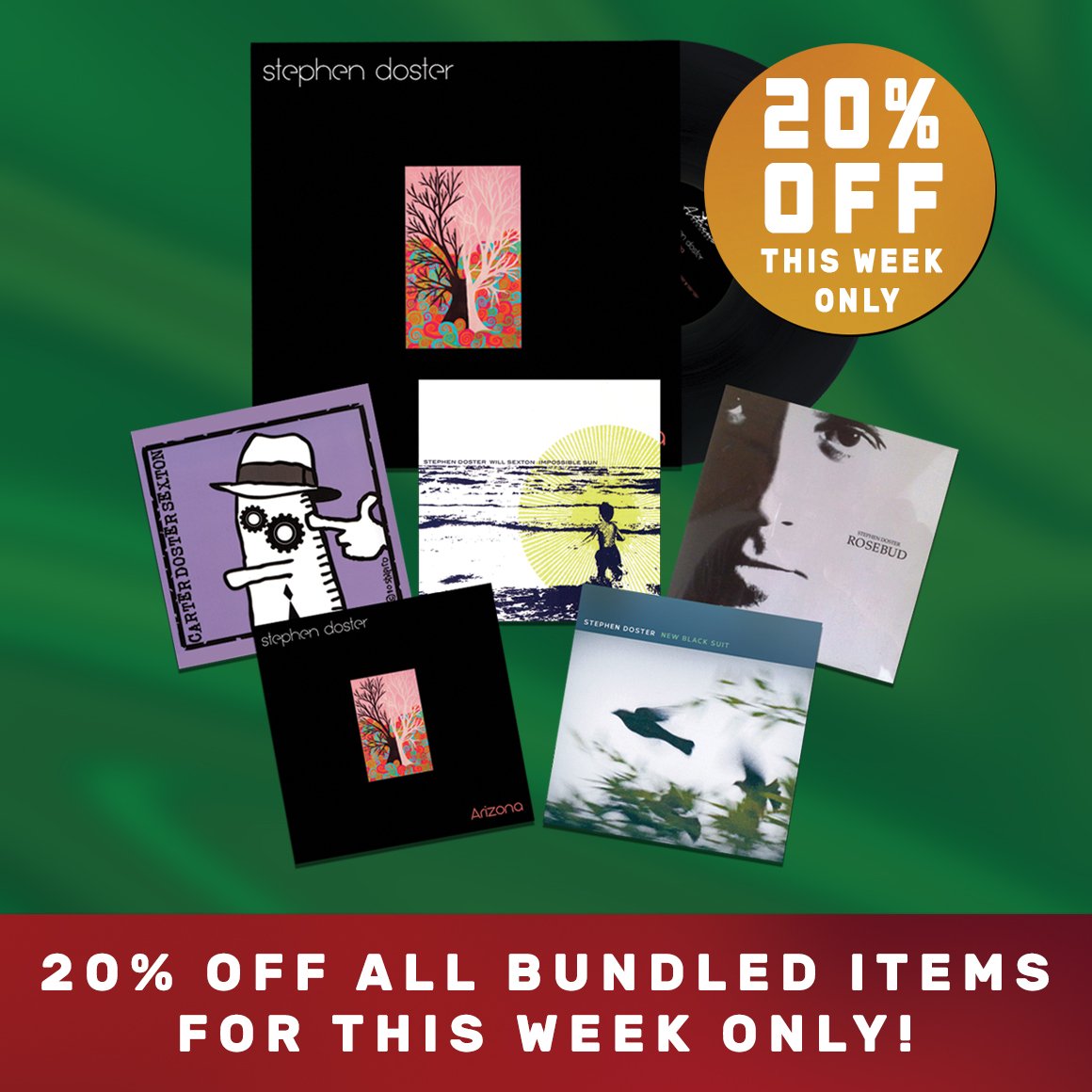 atticusrecords's tweet photo. This week only: 20% off all music bundles! Plus, receive a free digital sampler with every purchase featuring all of our artists. Shop our #cybermonday sale at https://t.co/UnbPAZkA91 #supportsmallbusiness #austinmusic https://t.co/0aPqowOwKW