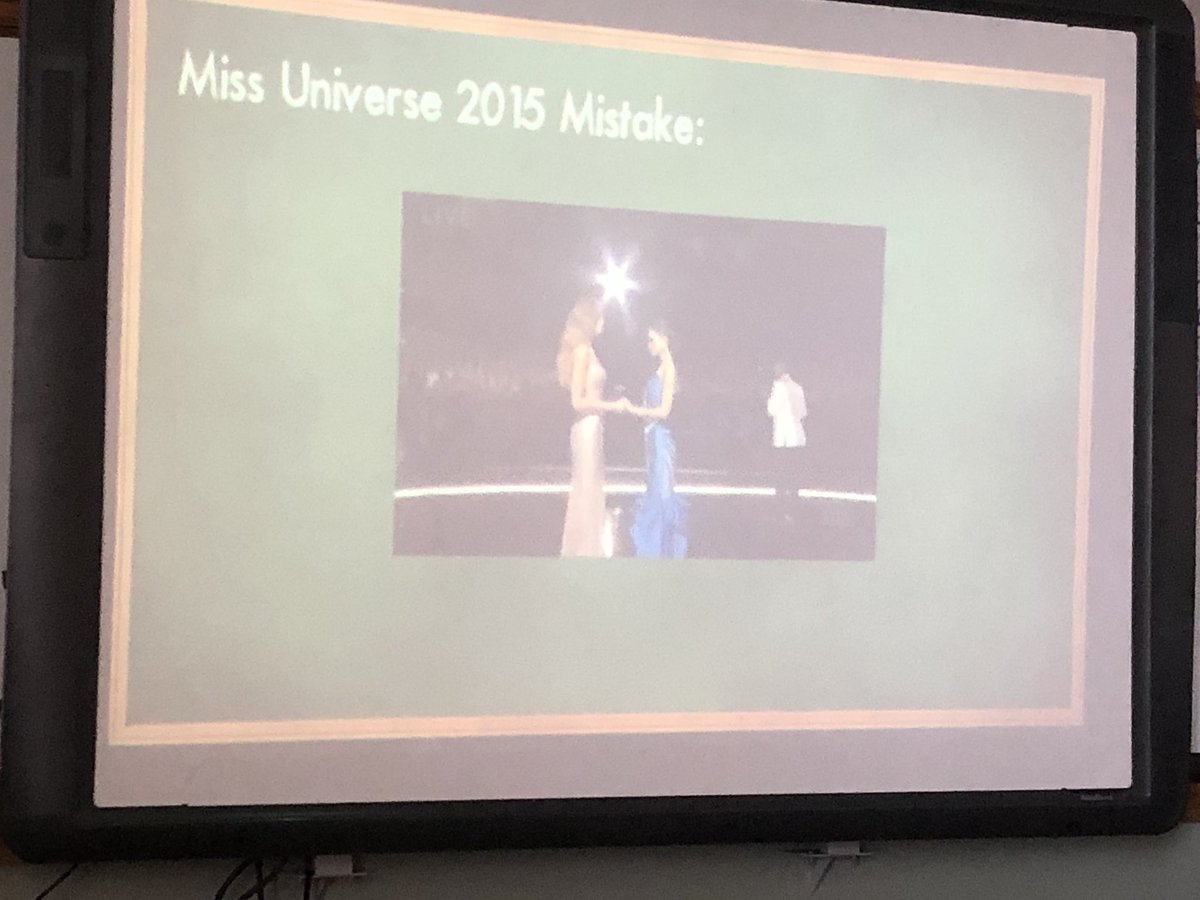mdaws0413's tweet photo. Teaching life and math universal skills through the miss universe mess up of 2015! I’ve never seen some of them pay attention so well! @CRMcKinleyMS @McKinleyGO1 #skillsovercontent #accountability #attntodetail #organization #learnfrommistakes https://t.co/B31TxeYLIS