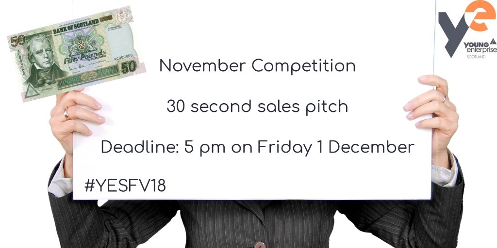 YE_ForthValley's tweet photo. We are looking forward to receiving all of your entries for this month's competition.
#30secondsell #YESFV18 https://t.co/XjbBub7vF1