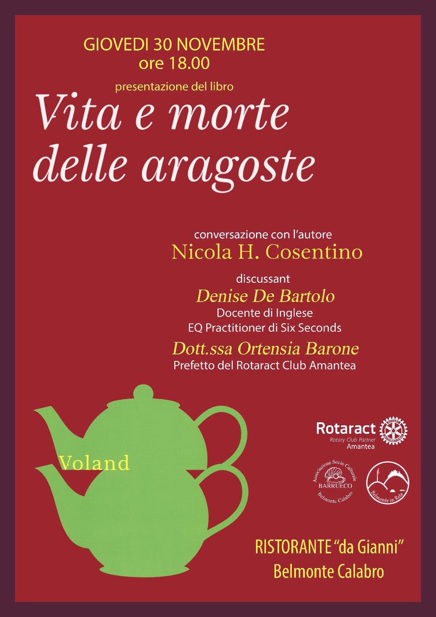 BelmonteInRete's tweet photo. Conversazione con l’autore @uncertonicola, 30 novembre, h 18:00, Belmonte Calabro https://t.co/F8GpEVu6X8
