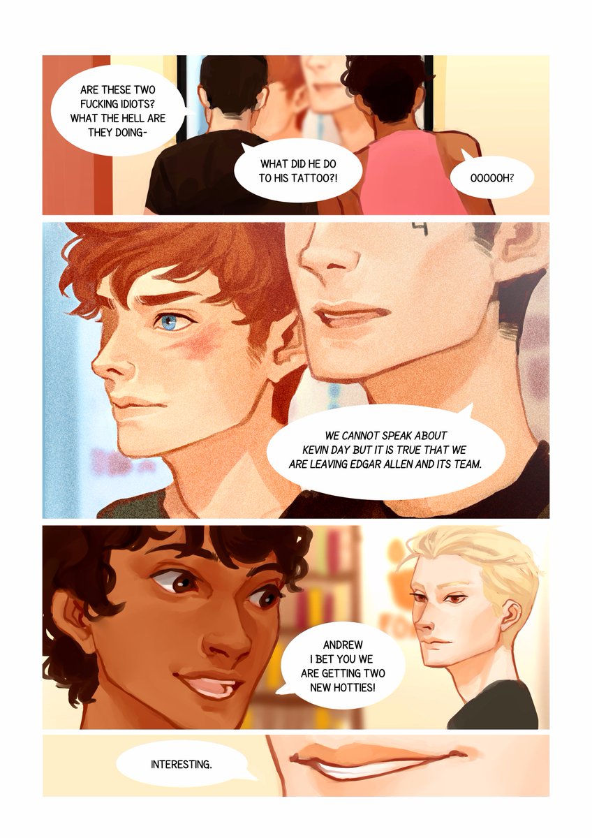 Midreky's tweet photo. PART 1 of the work I did for the Exy or Death zine! This were the two pages I did for the Reverse Mini Bang based on a little AU idea I came up with. #tfc #allforthegames #neiljosten #andreil
More info at: https://t.co/gG5CBwh8yR https://t.co/kWyZyc8X9h