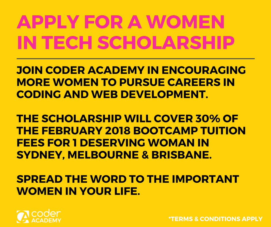 IT'S THAT TIME AGAIN! 👩‍💻 Calling all Australian women interested in pursuing a career in #coding - Coder Academy's Women in #Tech Scholarship applications are now open for #Sydney, #Melbourne &amp; #Brisbane! Spread the word! Learn more: bit.ly/wit-scholarshi… || #WIT #WIIT #STEM