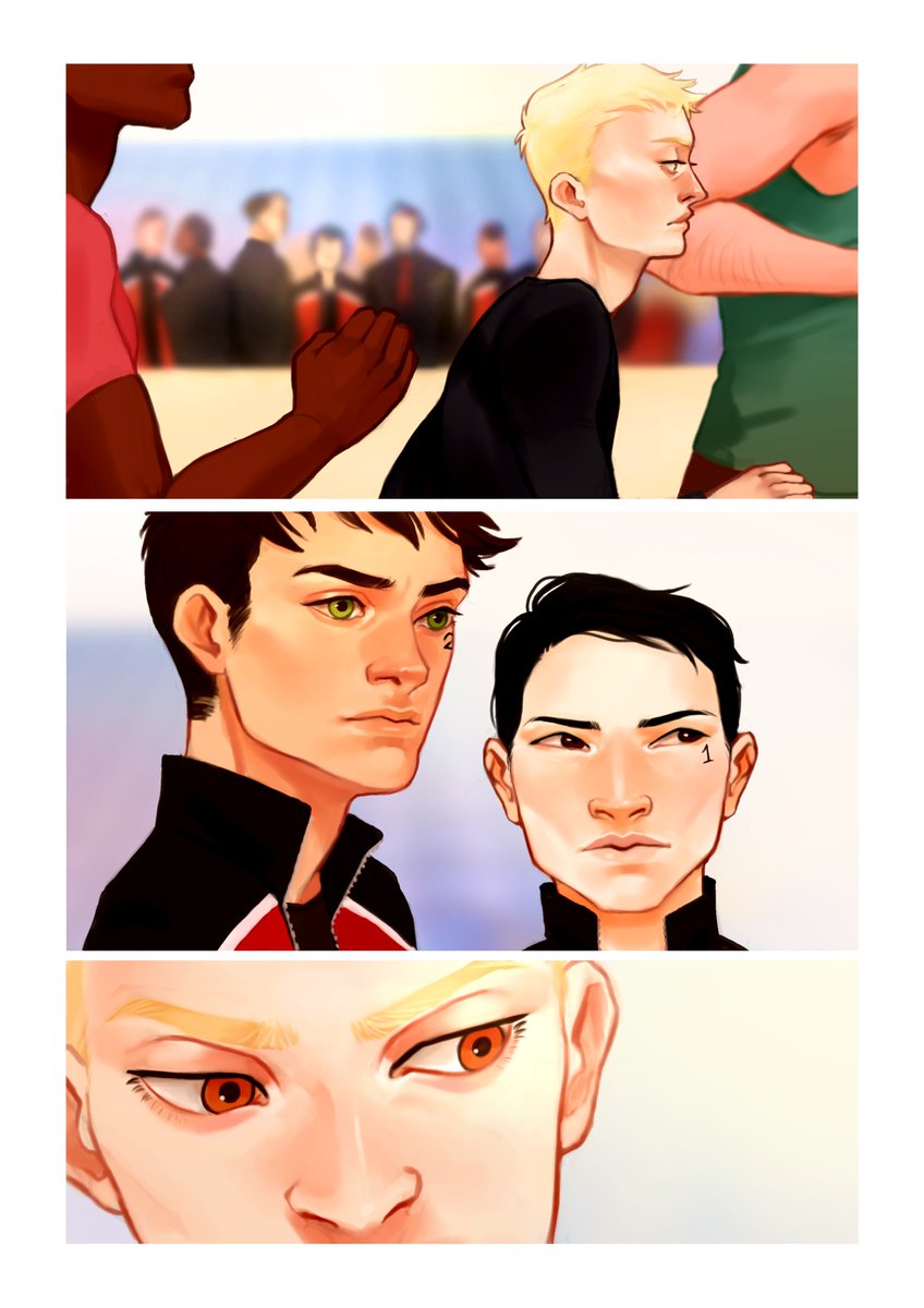 Midreky's tweet photo. PART 2 of the work I did for the Exy or Death zine! These were the two pages I did for the Mini Bang based on one of the fics Nekojita wrote for the zine. #tfc #allforthegames #neiljosten #andreil
More info at: https://t.co/gG5CBwh8yR https://t.co/24FkDFEGyf