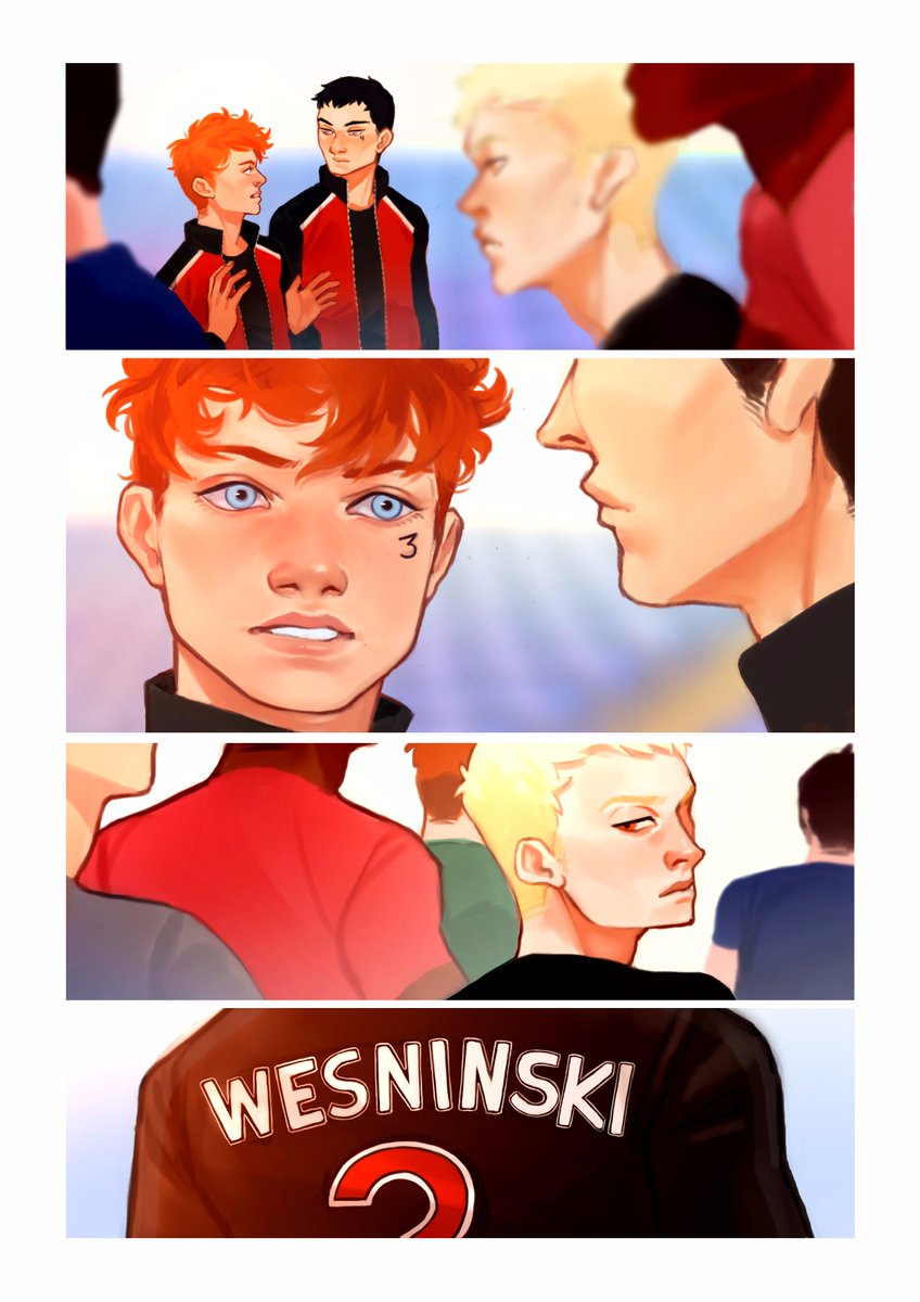 Midreky's tweet photo. PART 2 of the work I did for the Exy or Death zine! These were the two pages I did for the Mini Bang based on one of the fics Nekojita wrote for the zine. #tfc #allforthegames #neiljosten #andreil
More info at: https://t.co/gG5CBwh8yR https://t.co/24FkDFEGyf