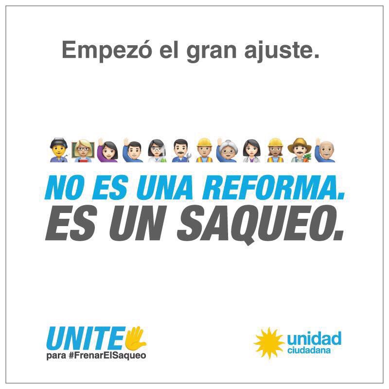 No es una reforma. Es un saqueo. 

UNITE para #FrenarElSaqueo 🤚

➡️ unidadciudadana.org/unite