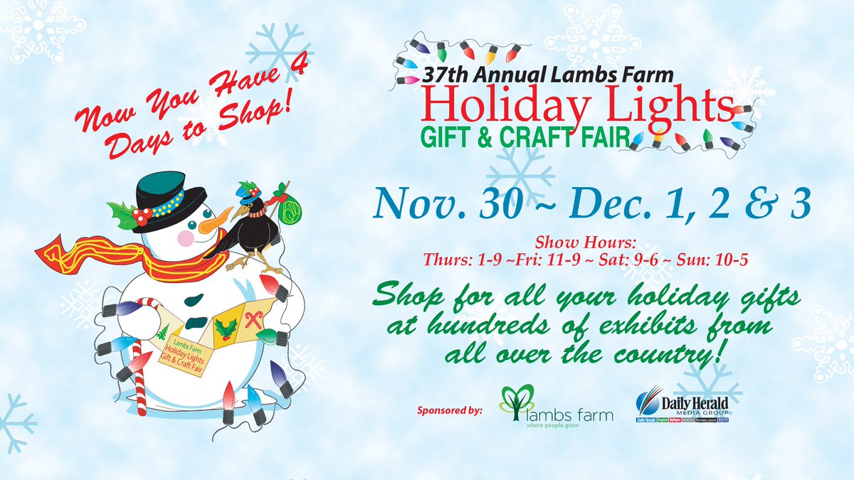 Arlington_Park's tweet photo. Join us this weekend for the Annual @lambsfarm Holiday Lights Gift &amp; Craft Fair  &amp; shop for all of your holiday gifts at hundreds of exhibits! Open this Thursday-Sunday! https://t.co/LMNGyIrFiu
