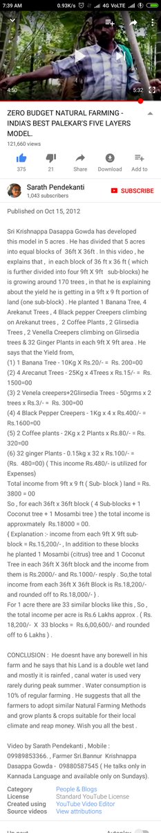 youtu.be/plgB6xuztlk

Krishnappa explains about 5 layered model farming