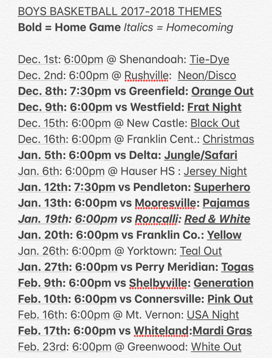 Dragon Nation Big Alert Here Are The Themes For This Upcoming Boys Basketball Season Not All Games Are On Fridays And Most Weekends Have Back To Back Games