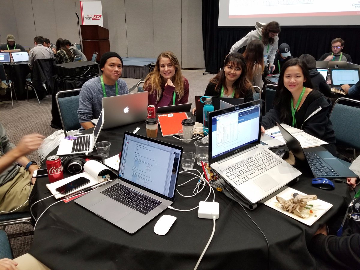 WeSabio's tweet photo. @HondaDeveloper These Sabio fellows still look bright-eyed and bushy-tailed, but they'll be coding all through the night, working on their apps.
#hackathon #AutoMobilityLA #AutoMobilityLAHack2017 https://t.co/AIMKTgWpsU