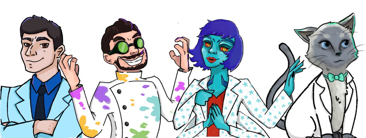 Robottery101's tweet photo. As we approach our ship date, we are excited to Introduce 4 of our new professors - Prof. Vitas Varnas, Dr. Rothhauser, Dr. Martzi, and Prof. Cloud! We've got 3 more professors on their way - stay tuned! https://t.co/bZtP8TqMTe