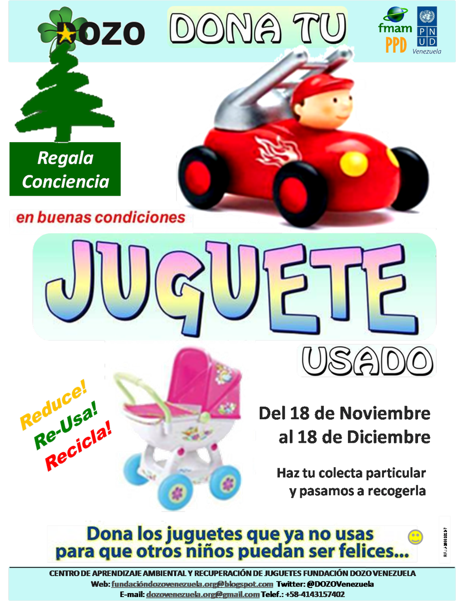 DOZOVenezuela's tweet photo. #DonaTuJugueteUsado para escuelas rurales en #Miranda por una Navidad #EcoEficiente y màs niños felices. Proyecto de #RecuperaciònDeJuguetes @PPD_Venezuela @PNUD_Venezuela #ODS 13  #Reduce #ReUsa #Recicla :) https://t.co/Bd9EEFUfYc