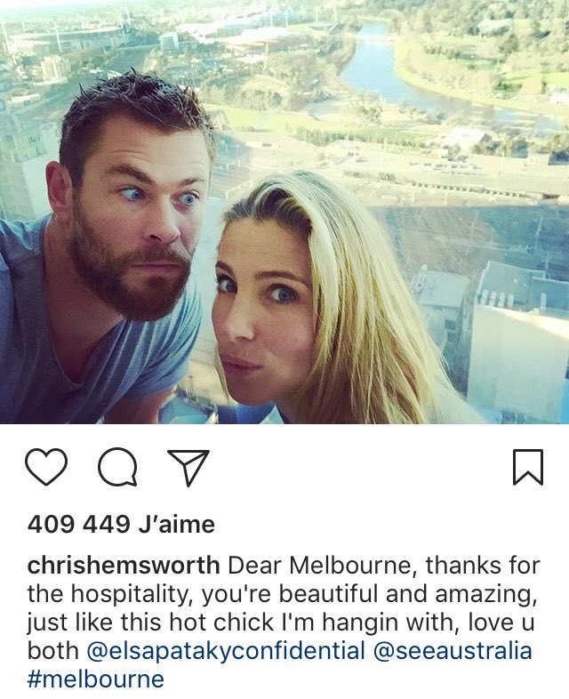 SweetDimension's tweet photo. Chris Hemsworth being the n°1 fan of his wife is the kind of amazing content I signed up for 💯 https://t.co/xHKeu0msXj