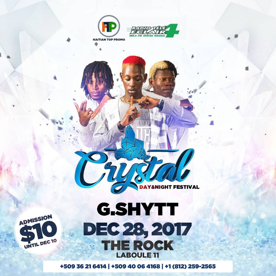 cool_rody96's tweet photo. Ladies and gentlemen welcome to G-shytt @catorgshytt li.ye at CRYSTAL this December 28, 2017
💎"C R Y S T A L" 💎#December28th @ The Rock (Laboule 11) -
#GetYourselfReady 
#blanKouKoton
#Crystal2017
#haitiantoppromo
@haitiantoppromo
@radioteleeclair
@crystaldec2017 https://t.co/dGiqqGKYbB