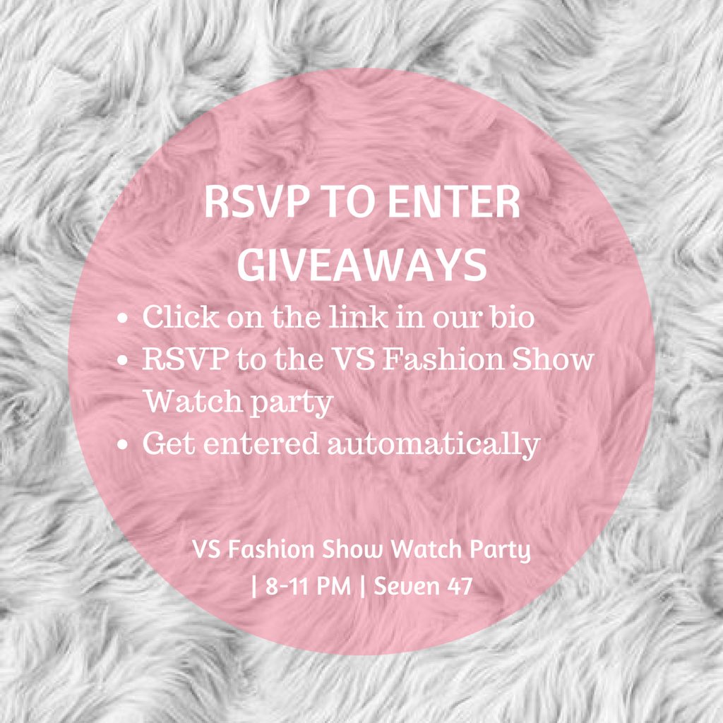 vspinkou's tweet photo. The VS Fashion Show watch party is tomorrow night!!! We will be giving away lots of goodies so be sure to RSVP to be entered automatically🎁💕 can't wait to see y'all there😍😇 https://t.co/JHrEaYAHE5