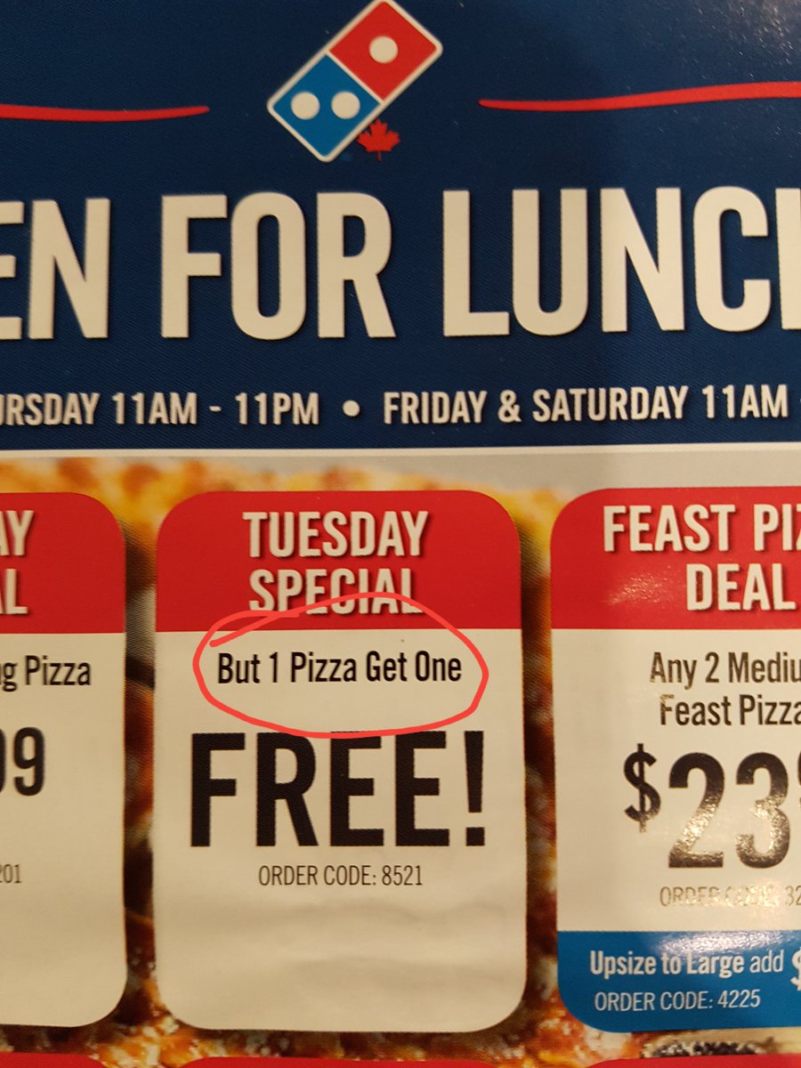 lanipage's tweet photo. I'm not sure how to redeem this coupon...
#Dominos #autocorrectfail #SayWhat #Confused #proofreadersanonymous https://t.co/L2ozq9kzMh