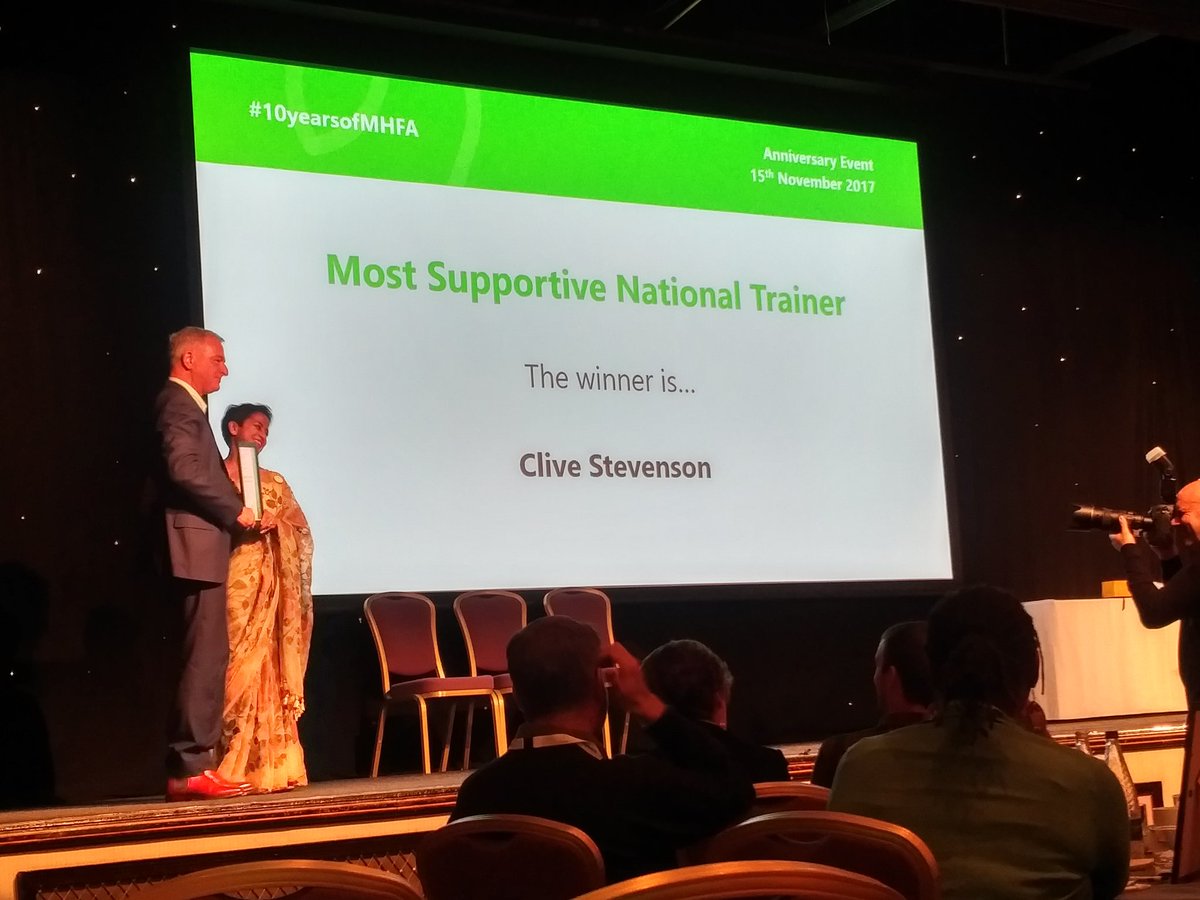 mindsmattergb's tweet photo. Our Chair @JolelMiah met fantastic people @MHFAEngland including  instructors Clive Stevenson (pictured) &amp; Jessica Agudelo who trained Jolel to become a mental health first aid trainer! @stevensonclive @jagudelo14 #10yearsofMHFA @PoppyJaman #MHFA @MrJonnyBenjamin @neillaybourn https://t.co/vLFP1rtKT8