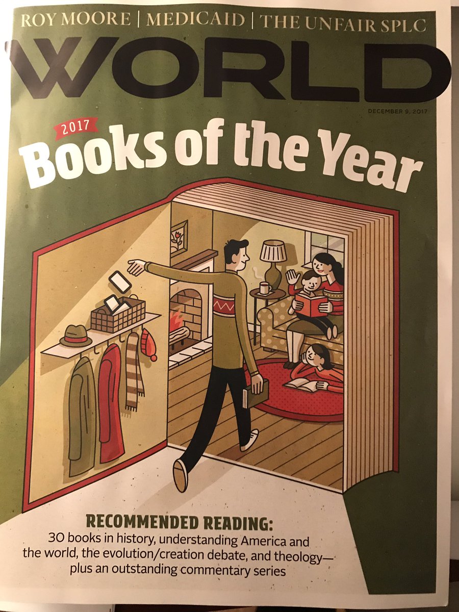 SteveWatters's tweet photo. I love the vision of tech-free family reading time on the cover of the @WORLD_mag 2017 Books of the Year issue. https://t.co/TkjC8I0LLy