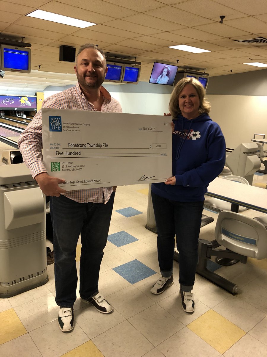 Thank you for the generous PTA donation from Edward Kovac from New York Life Insurance Company <a href="/PohatPTA/">Pohat PTA</a>
