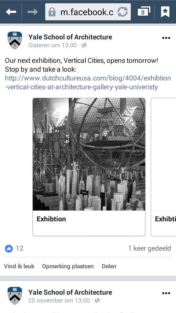 marvre14's tweet photo. Mijlpaal!  Expo Vertical Cities -gespot in @tudelft - reist door naar VS. Yale University. https://t.co/PKgCbyY5A9 https://t.co/KFnBhYkgAE