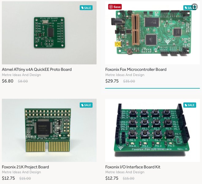 tindie's tweet photo. Make Cool Projects with your Own Custom Sounds with Foxonix. Open hardware for sound-based projects. 15% off today from Metre Ideas And Design Store @foxonixdev #CyberMondaySale https://t.co/yEzcoQio46 https://t.co/2TpJPj78Ht