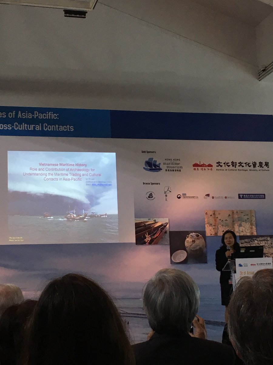 cplooram's tweet photo. Founding member of the Vietnam Maritime Archaeology Project @vmap08 Dr Le Thi Lien icing the first keynote at #APConf #uch #archaeology #vietnam https://t.co/ENJa8YRczs