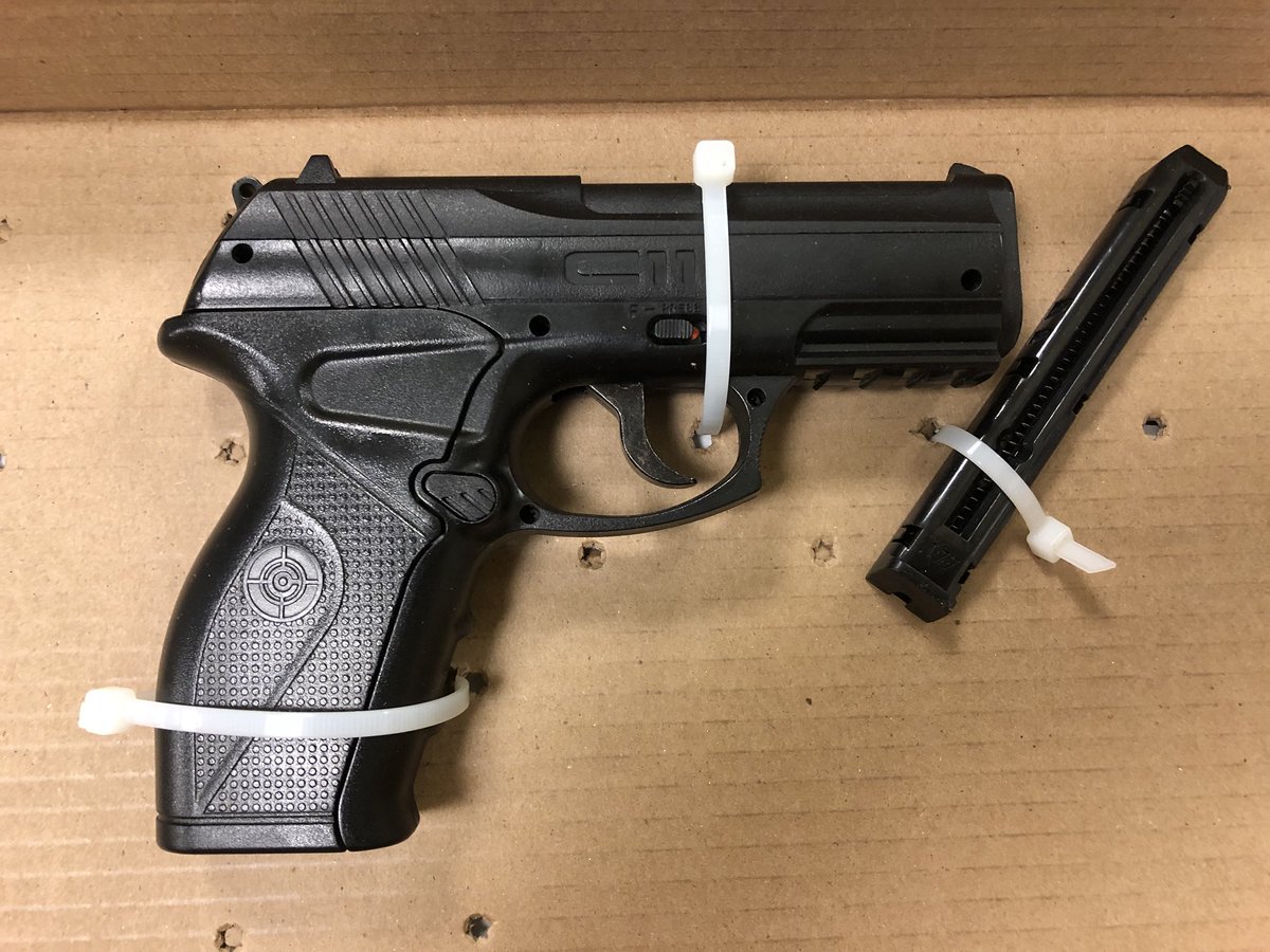 CedarHillPolice's tweet photo. Our thanks to @Jeff_Journalist and @CBSDFW for exposing the real depth of the problems #FakeGuns pose to law enforcement.  This is not just a local problem.  Agencies nationwide encounter these “toyguns” on a daily basis. #Irresponsible #Deadly https://t.co/1ADUUyPo1T