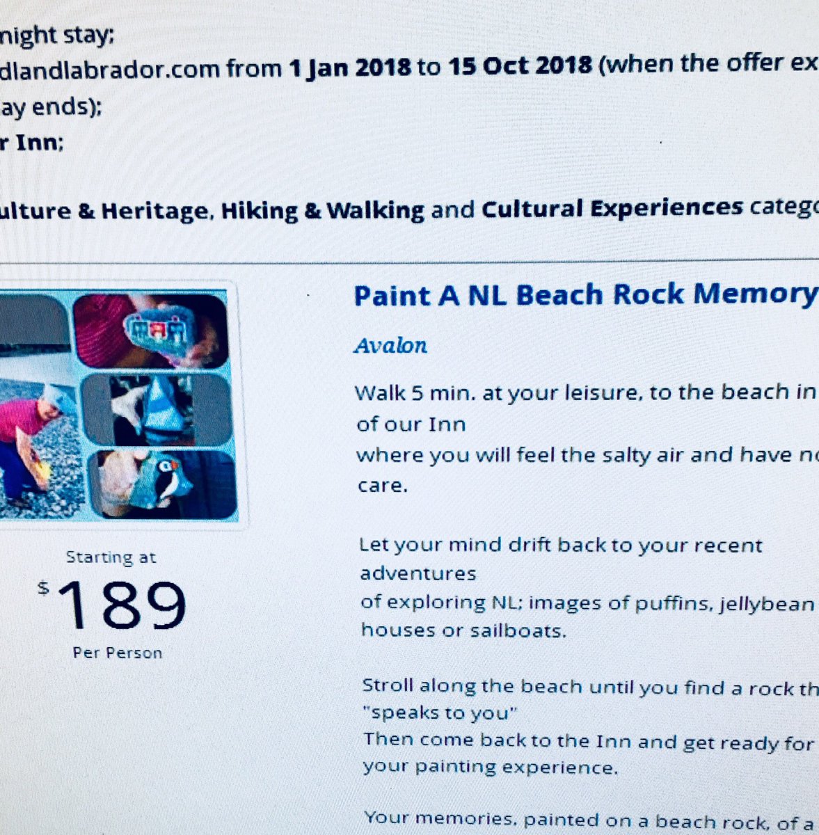 Aschoonerinn's tweet photo. So excited!  
Our guests are going to paint beach rocks! 

Sound crazy? Good! 

This Innkeeper just finished uploading it &amp; 5 Special Offers to @NLtweets website !

Cost? FREE!

Call Shelley! Tell her I sent ya! 

Her number is in HNL Tourism Resource Guide 

#ThinkingOutsideBox https://t.co/AjmFQSs2UA