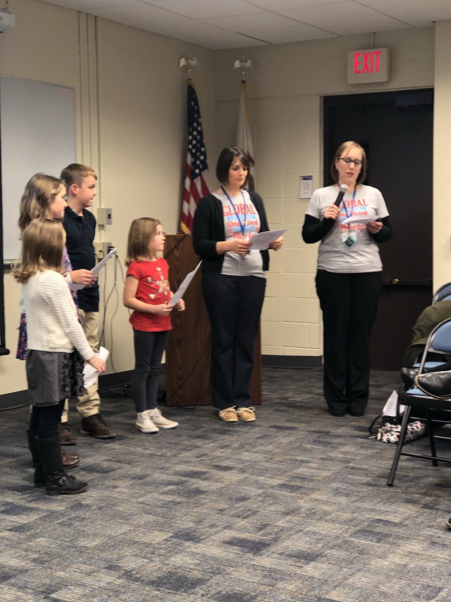 Geneva_Supt's tweet photo. Students and staff from Harrison Street and Western Avenue Schools present on Global Read Aloud! Awesome! #Geneva304#GenOvation https://t.co/NE84jJjruD