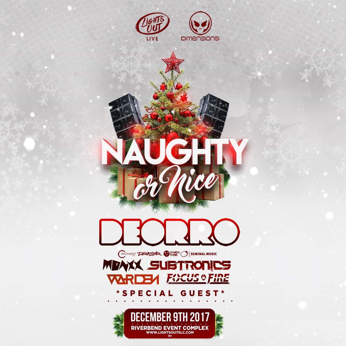 DimensionsEven3's tweet photo. See you guys next weekend It's Happening on December 9th ‼️ #NaughtyOrNice make sure you save the date. 👽🖖🏼⛄️🎄18+
Buy your tickets now!   https://t.co/6C7wlRhvES https://t.co/0ij86g6zpZ