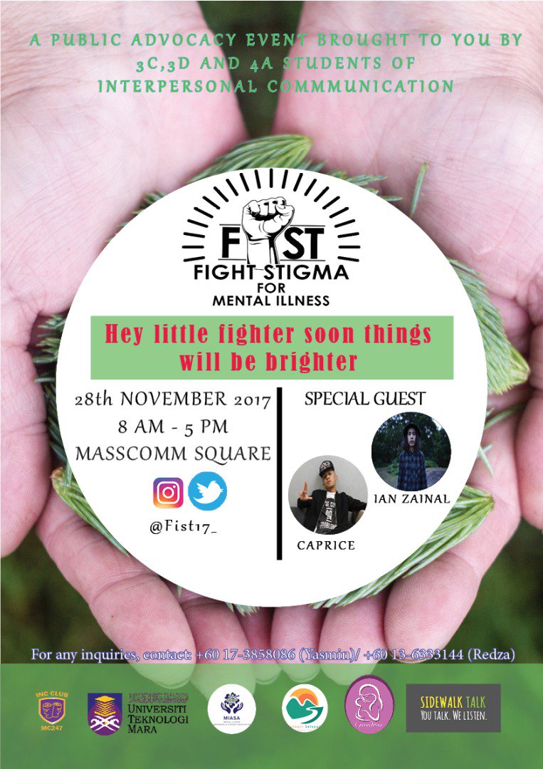 INC_Uitm's tweet photo. IT'S HAPPENING GUYS!
COME TO FOYER MASSCOM SQUARE, UITM SHAH ALAM FROM 8AM TO 5PM TODAY TO KNOW MORE ON MENTAL HEALTH ISSUES!
#interpersonalists #fist17 https://t.co/OcP7I4HHDk
