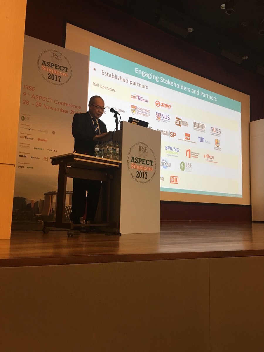 IRSE_ASPECT's tweet photo. #Aspect17 opened with the Keynote Speech delivered by Prof. Cham, Chairman of the Singapore Railway Academy https://t.co/swesYygXrk