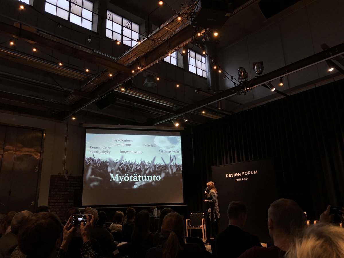 suskisiven's tweet photo. ”Myötätunto työelämässä on jopa hardcorempaa kuin empatia, koska siihen sisältyy motivaatio tehdä toiselle hyvää.” #designforumtalk https://t.co/bM3459ONRS