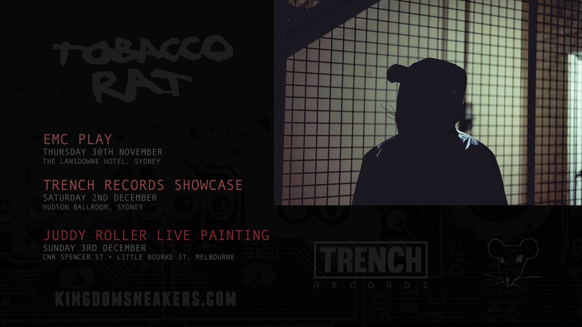 TobaccoRat's tweet photo. #TobaccoRat EAST COAST ATTACK!! @EMCAustralia @trenchrecs @JuddyRoller #TrenchRecords #EMCPLAY #JuddyRoller
All whilst rocking these brand new #KingdomSneakers @kingdomsneakers 😄😄😄🐀🐀🐀 https://t.co/71sLQ9KazF