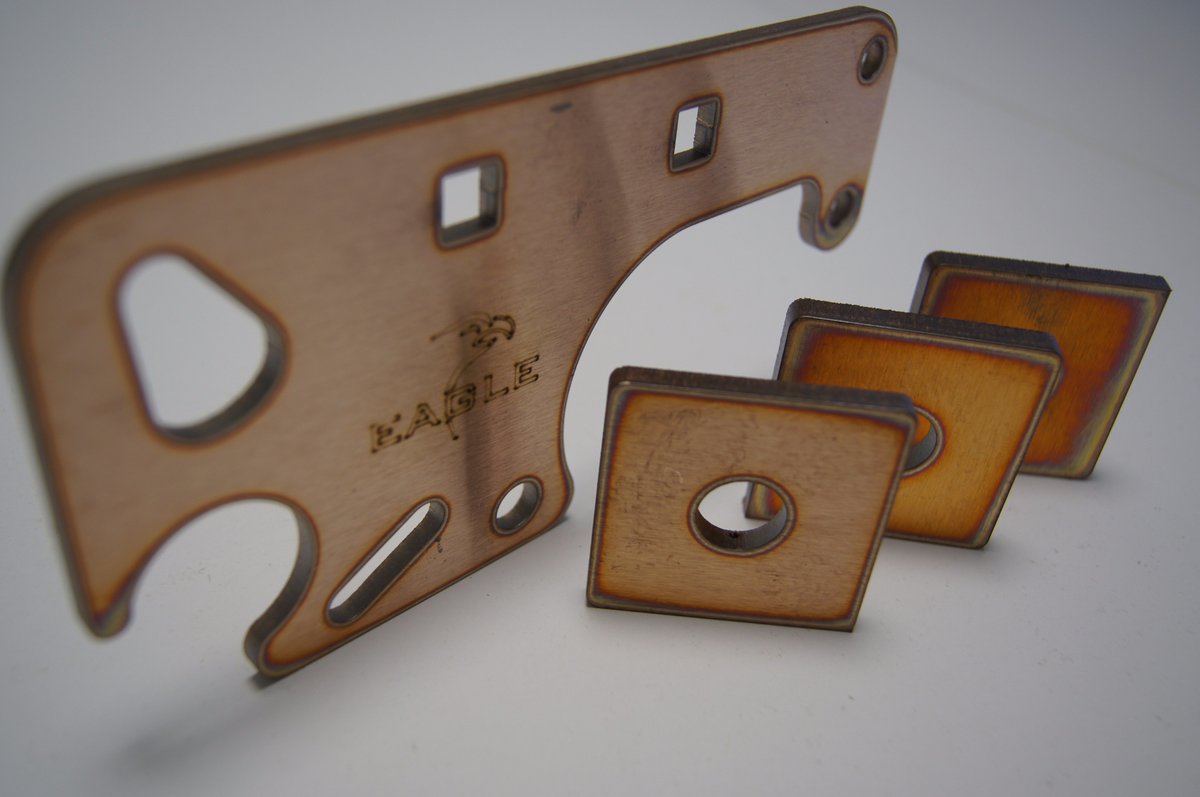 EagleLasers's tweet photo. Today we would like to show you quality of cutting process with #Fiber.
We cut a few samples of copper elements. Shape is great, edges too and completely burr - free process of cutting.
Share @LaserFocusWorld @ILS_for_Mfg https://t.co/l5Dhp6JEKo