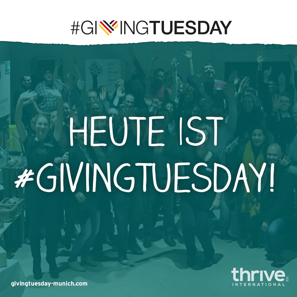 Heute ist #GivingTuesday! Mach mit beim weltweiten Tag des Gebens und besuche unseren Aktionsabend in München ab 19 Uhr in der <a href="/Glockekultur/">GLOCKENBACHWERKSTATT</a> #DoGoodFeelGood #GivingTuesdayDE