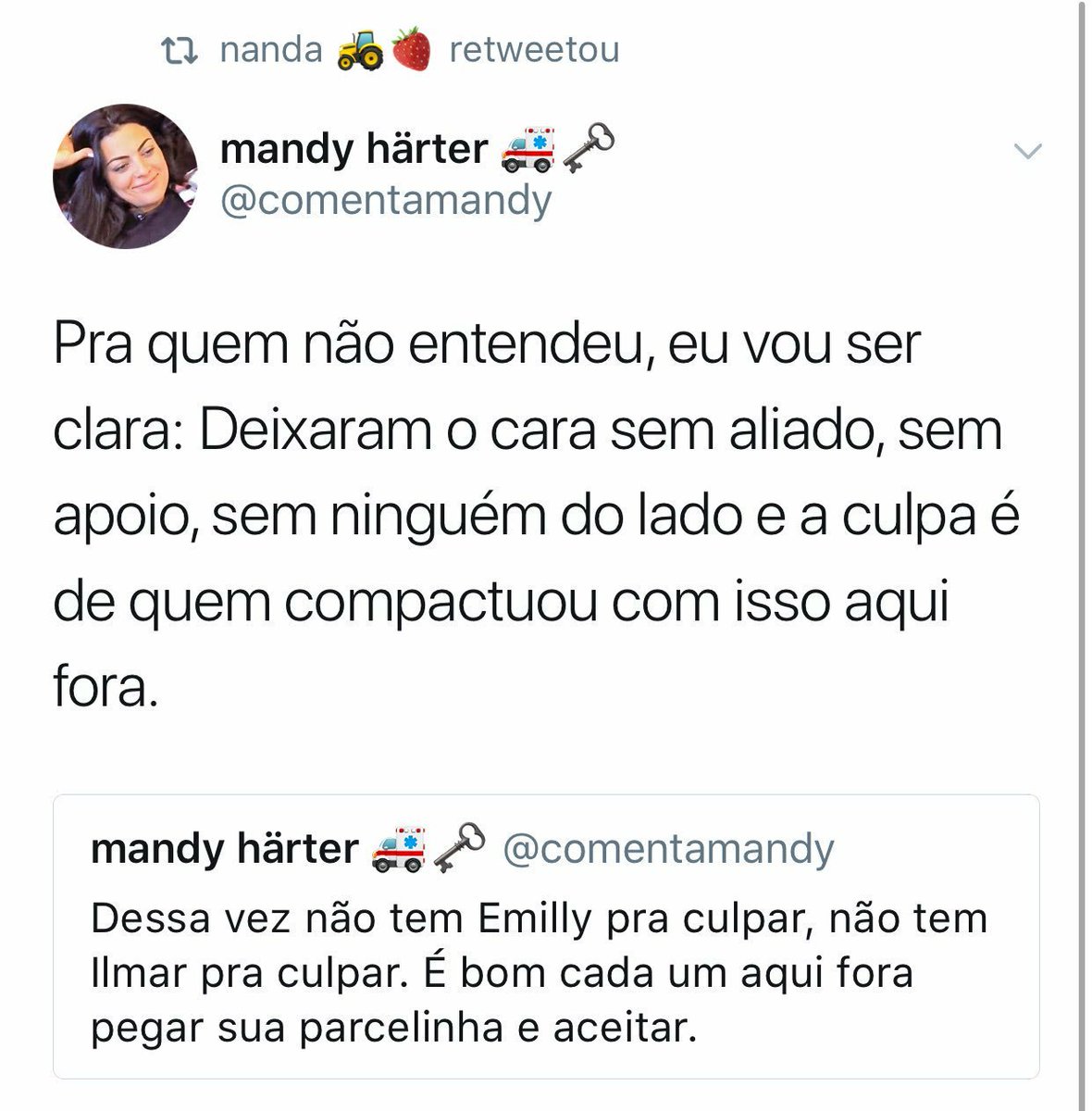 DiscernimentoT3's tweet photo. A culpa de eliminar Monique Amin eu vou levar com ORGULHO...Se eu pudesse colocaria uma plaquinha EU ESTAVA NO 66% #ForaMonique
Atura ou Surta 😂😂😂😂😂😂 https://t.co/BRta6hb3be