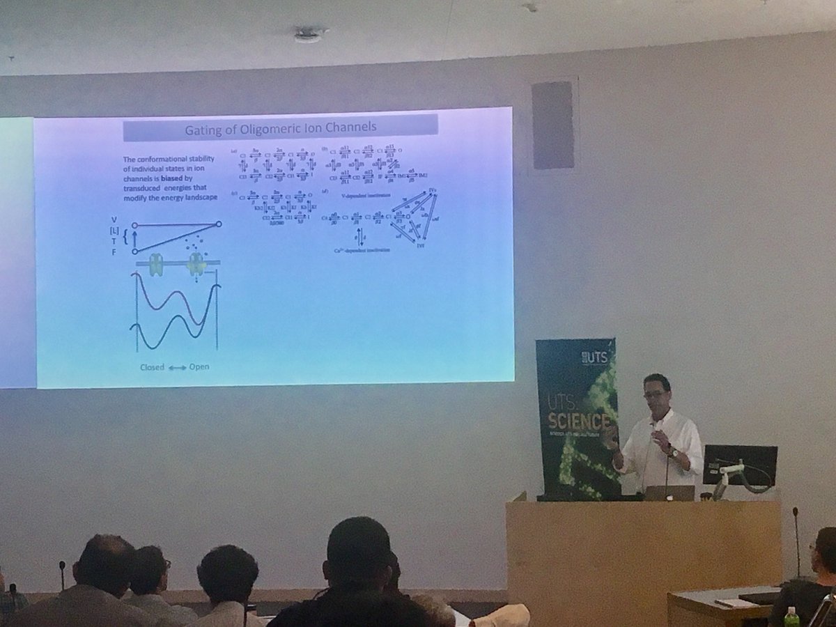 renaemryan1's tweet photo. Eduardo Perozo speaking at the Australian Society for Biophysics meeting #ASB2017 @UTS_Science https://t.co/vghwEHcwXA