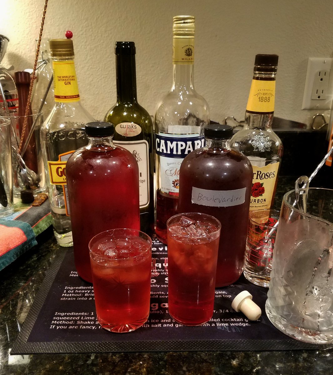 Alamagoozlum's tweet photo. Batches of Negronis and Boulevardiers to use up a bottle of Cocchi Vermouth di Torino
#NegroniCount2017
291 https://t.co/zDrzLkVY9T