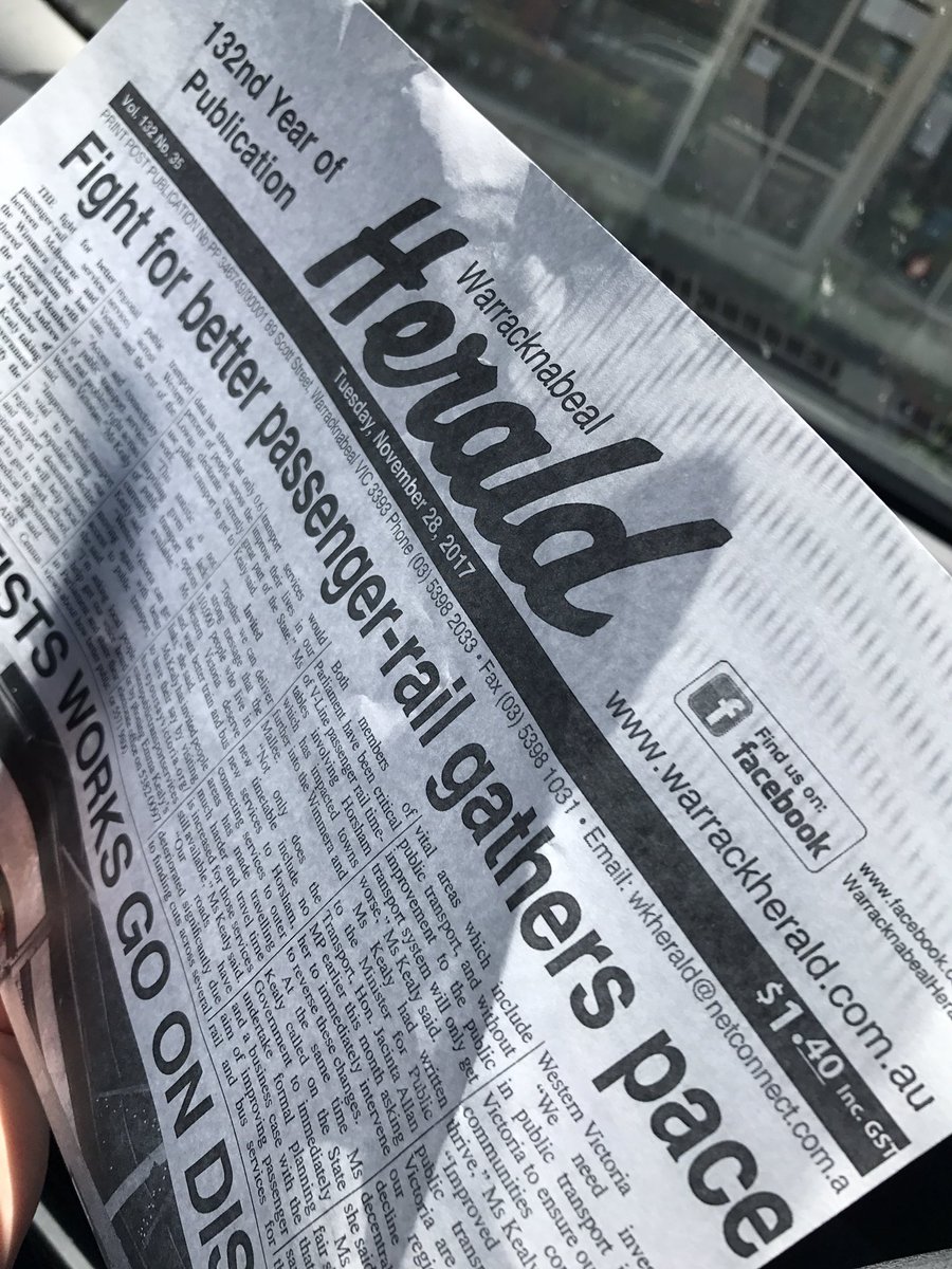 #WesternRail making headlines across the state - including today's Warracknabeal Herald.