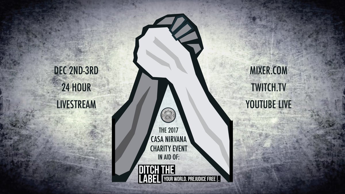 Less than a week until the Casa Nirvana Winter Charity Event for <a href="/DitchtheLabel/">Ditch the Label</a>! Get all the latest updates at <a href="/CasaNirvanaSMP/">Casa Nirvana Gaming Community</a>! We hope to see you this Saturday and Sunday on <a href="/WatchMixer/">Mixer</a> <a href="/Twitch/">Twitch</a> and <a href="/YouTube/">YouTube</a>! #stopbullying #charity