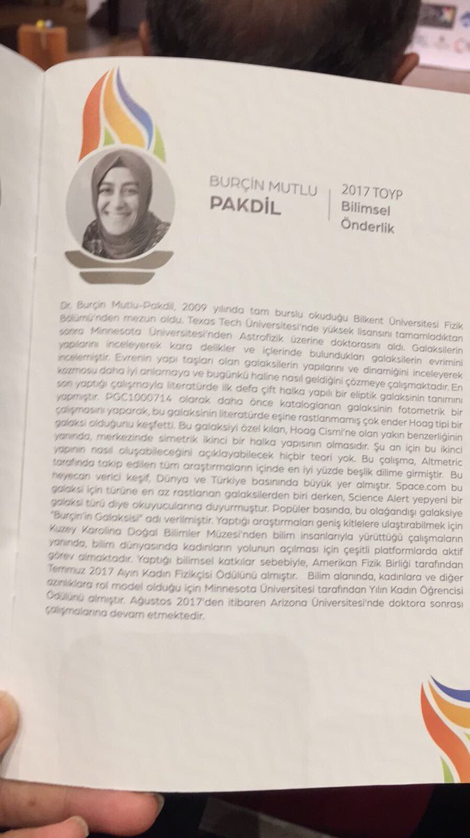 bmutlupakdil's tweet photo. I am deeply honored to receive  “2017 TOYP (Ten Outstanding Young Persons) of Turkey: Scientific Leadership Award...
"2017 TOYP Türkiye’nin On Başarılı Genci" ödülleri içinde Bilimsel Önderlik ödülünü almaktan büyük onur duyuyorum. #toyp2017 https://t.co/WyE4JcQB2l