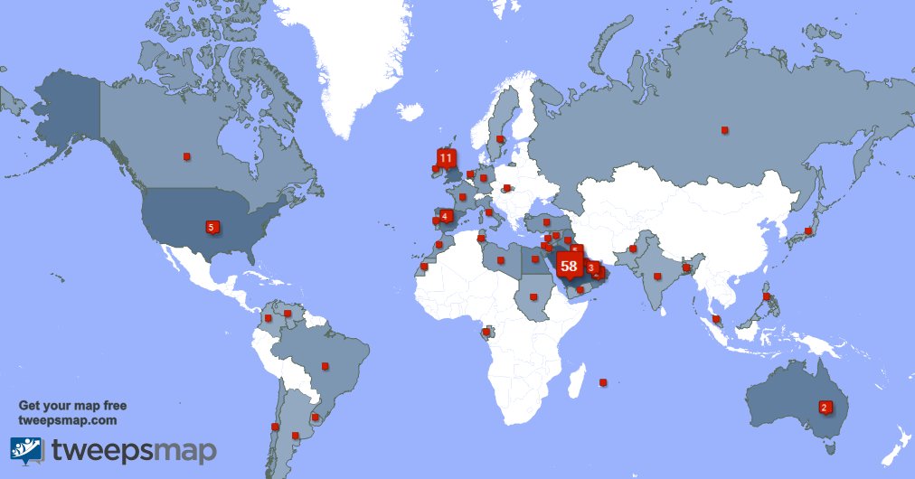edu3rdO's tweet photo. My followers are in Saudi Arabia(58%), UK.(11%) Get your free map https://t.co/vsD1YyN13Z https://t.co/CxPDmm0GbO